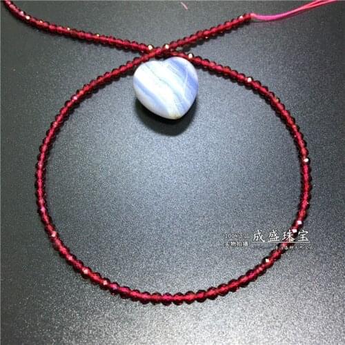 2MM/3MM/2*3MM 1Strand/Pack 100% Natural Red Garnet Stone Round Section Loose Bead Strands Jewelry Beads