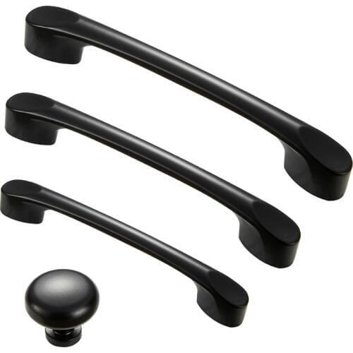 1pc Black Aluminum Alloy Kitchen Furniture Handle Closet Handle Hardware Cabinet Cabinet Handles Solid American Style Drawer