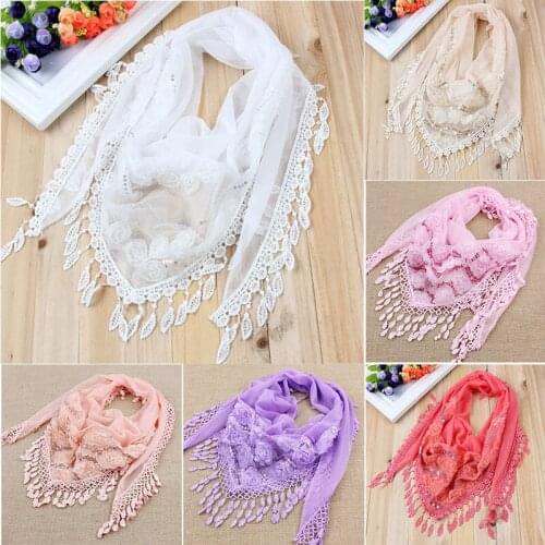1pcs/lot bib tassel silk scarf spring and autumn womens embroidered trigonometric cape scarf 150*50cm
