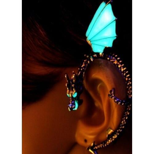 Earrings Dragon Ear Cuff Glow Earrings Glow In The Dark Dragon Ear Clip Earings Stud Earrings Women Girls Boys Gift