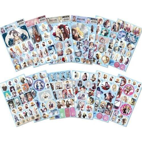 12pcs/lot Angels of Death Anime Stickers Oversized Classic Toys Sticker for Phone Laptop Book Doodle Stiker