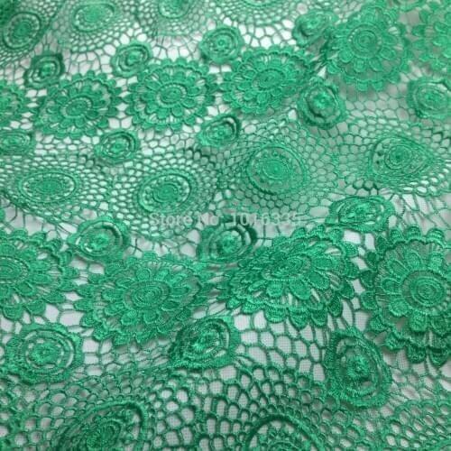 120CM Width Green african cord lace fabric chemical guipure lace fabric for wedding DHL shipping