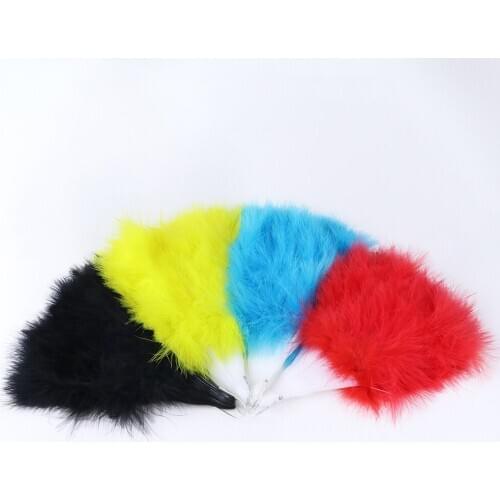 22 shares beautiful feather fan stage performance folding fan high quality feather fan for home decoration ornaments