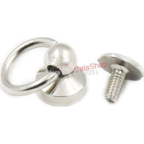 250 Sets / Lot O Ring 10mm 3/8" plated Solid Brass Head Button Stud Screwback Leather Crafts DIY Wholesale