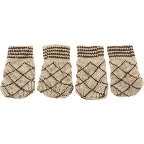 4pcs Chair Leg Floor Protectors Non-slip Knitted Socks Pads Cover