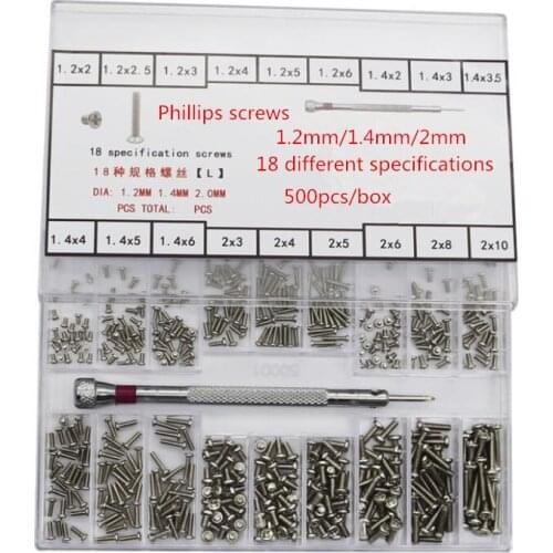 500pcs Stainless Steel Micro Glasses Sunglass Watch Nuts Screwdriver Repair Tool Set Kits Spectacles Phone Tablet Screws