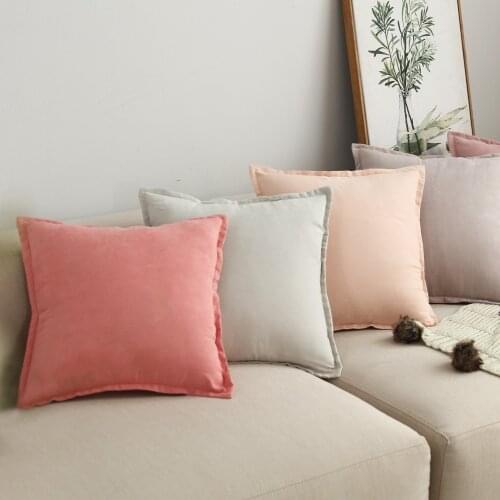 60x60 CM Fashion Soild Color Light Pink Luxury Pillowcase Suede Cushion Cover Pillow case For Sofa Cushion Pillow Cover
