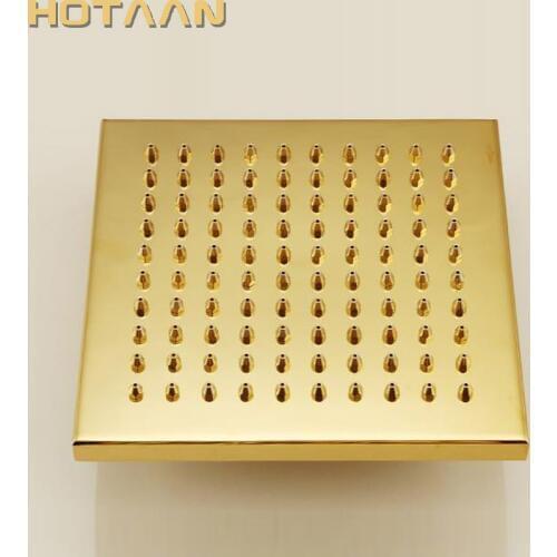 Free shipping Gold Color 8 inch 20x20cm Square OverHead Rain Shower Head, Copper Bathroom Shower,Chuveiro YT-51103