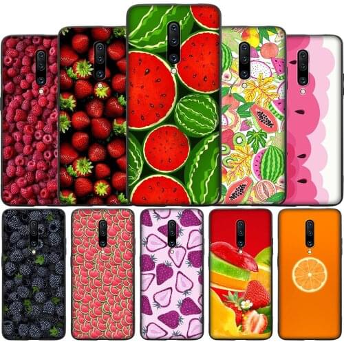 T75 Fruits Strawberry Watermelon Silicone Soft Case for OnePlus 7 7T Pro 6T 6 5T 5