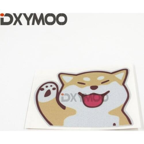 Corgi Shiba Say Hello Cute Dog Motorcycle Bike Helmet Decorate Stickers Automobile Car Styling Decal Reflective