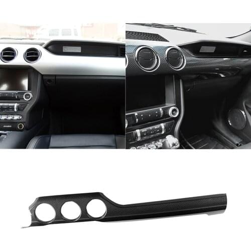 For Ford Mustang 2015-2019 Left Hand Drive Real Carbon Fiber Car Dashboard Trim Console Panel Molding Cover Car Styling