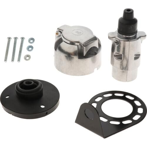 7 Pin 12V Electric Converter Trailer Light Plug Socket Adapter Connector 7 Way Wiring For Boat Caravan RV Motorhome Truck