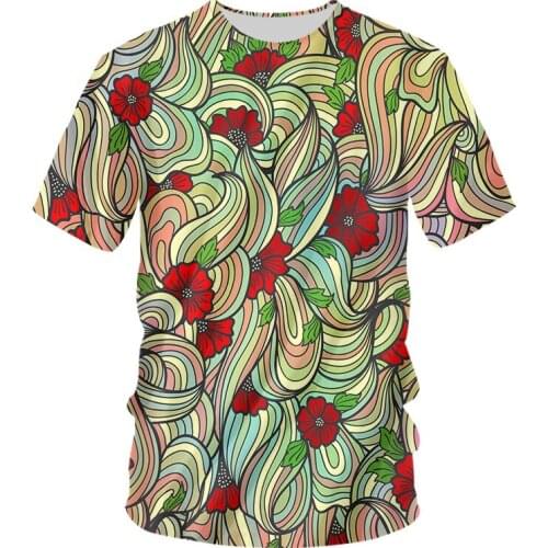 IFPD EU Size New Fashion O Neck T Shirt 3d Printed Hot Sale Red Flower Cool Men T-shirt Unisex Harajuku Short Sleeve Tees Tops