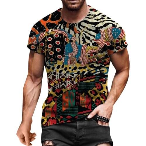 Summer Mens 3d Printing T-shirts, Summer New Short-sleeved T-shirts, O-neck T-shirts, Mens Oversized Shirts, Retro Clothing