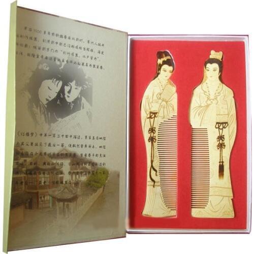 Classic!hot sale!Gifts with Chinese Characteristics Dream of Red Mansions lin dai yu and jia bao yu pyrography-g418