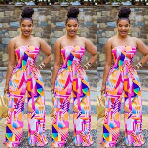 Sexy Fashion Print Big Trumpet Large Size Jumpsuit Womens Maternity Dress Summer Cool Tune Square Dance Shopping Jumpsuit