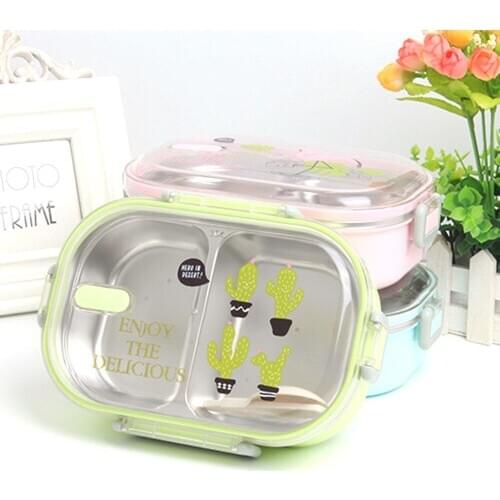 Japanese Lunch Box Portable With Compartments Tableware 304 Stainless Steel Kids Bento Box Microwave Food Container Tableware