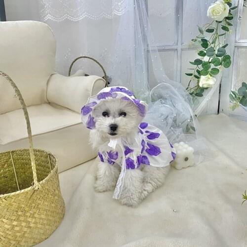 Heart Dog Dress Summer Thin Clothes Princess Skirt Small Dogs Dresses Teddy Bichon Yorkshire Poodle Pet Cat Puppy Clothing 2021