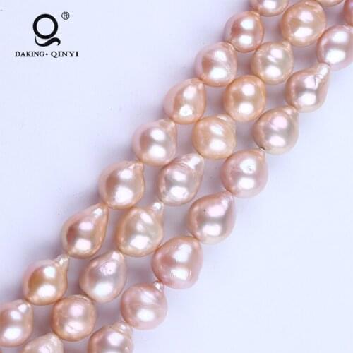 Best selling pink freshwater baroque pearls natural string strands