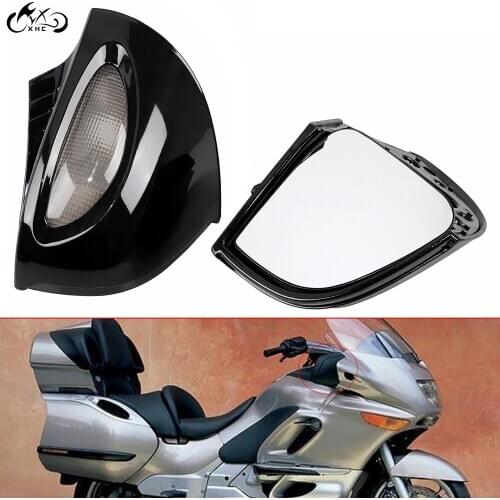 1Pair Motorcycle Black Left & Right Rearview Mirrors SmokeTurn Signal Lens For BMW R1100RT R1100 RTP R1150RT