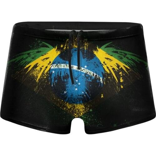 Print mans Brazil Flag Swim Trunks Shorts Bandage adult Swimsuit surfing Swimming Trunk Swimwear Summer Bathing Suit