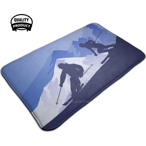 Skiing Passion Ever - Indigo Shade Soft House Family Anti-Slip Mat Rug Carpet Skiing Ski Sky Ice Game Sport Love Passion Snow
