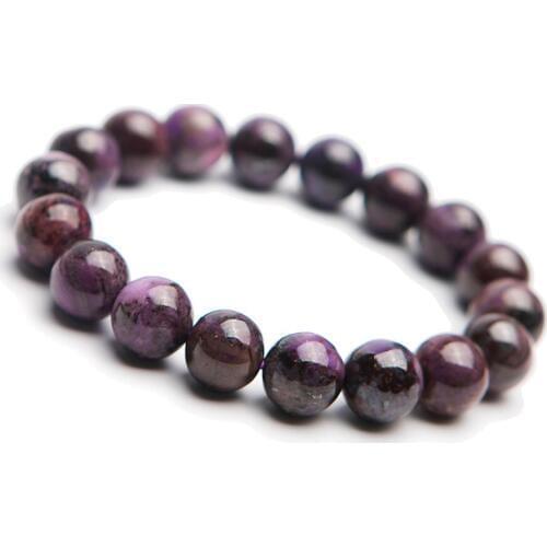 Genuine Natural Sugilite Gems Stone Crystal Round Big Beads Women Charm Bracelet 11.5mm
