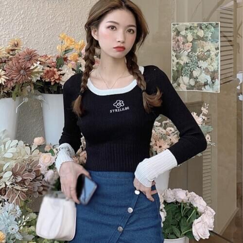 Autumn Long Sleeve T-Shirts Women Slim T-shirt Female O-neck Tops