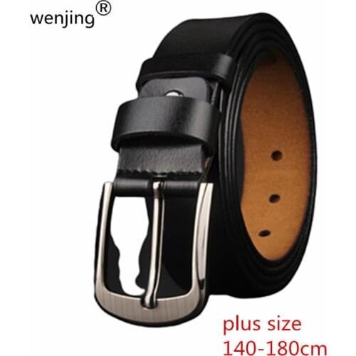 Xxxl long big special size 160 155 150cm 180CM plus men genuine cow leather belt