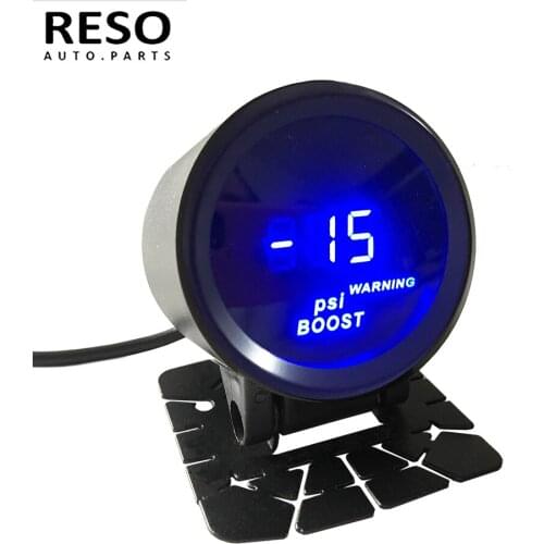 RESO-Black 52mm Digital Boost Gauge 0-30 PSI Turbo Pressure Meter 2" with Free Mount