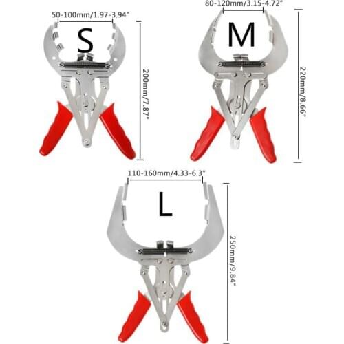 S/M/L Adjustable Piston Ring Plier Clamp Powerful Expander Remover Car Repair Handheld Tool Nickel-plated surface rubber handle