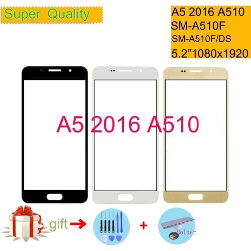 For Samsung Galaxy A5 2016 A510 SM-A510F A510F SM-A510F/DS Touch Screen Front Glass Panel TouchScreen Outer Glass Lens NO LCD