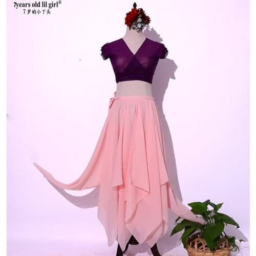 Chiffon Belly Dance Skirt Ltaly 12 Angle With 1 Side Slit Long EW50