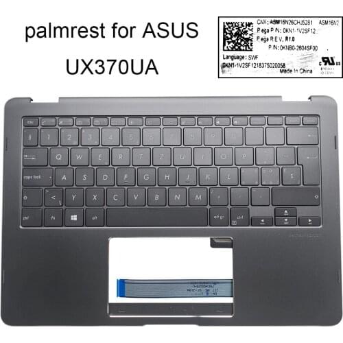 Swiss laptop backlit keyboard for Asus ZenBook UX370 UX370U UX370UA UAR UAF SW qwertz keyboards topcase palmrest 90NB0EN2-R30211