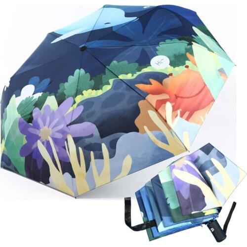 Painting Folding Umbrella Rain Women Sun Umbrella Anti-UV paraguas plegable Men Parasol Girls Gift Parapluie Manual/Automatic