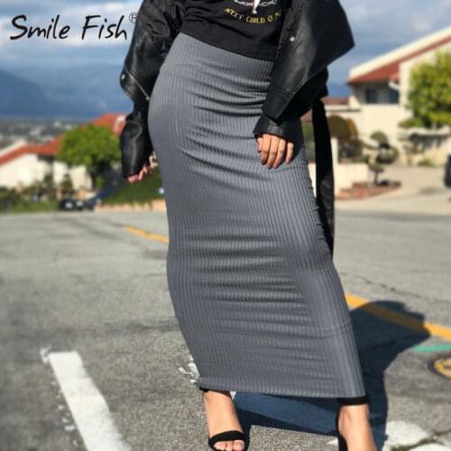 SMILE FISH Knitted Pencil Skirts