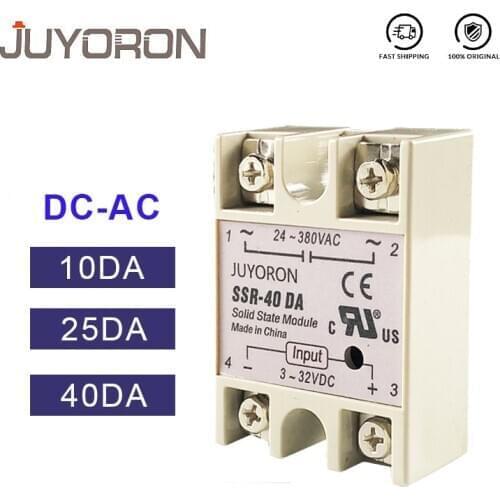 SSR-25DA 10DA 40DA Solid State Relay 25A 10A 40A Module 3-32V DC Input 24-380V AC SSR 25DA Relay For temperature controller