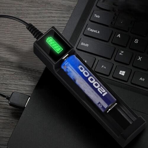 1 Slot USB Port LED Indicator Smart Charger Adapter for Rechargeable Battery Li-ion/Ni-mh/Ni-cd One Slot
