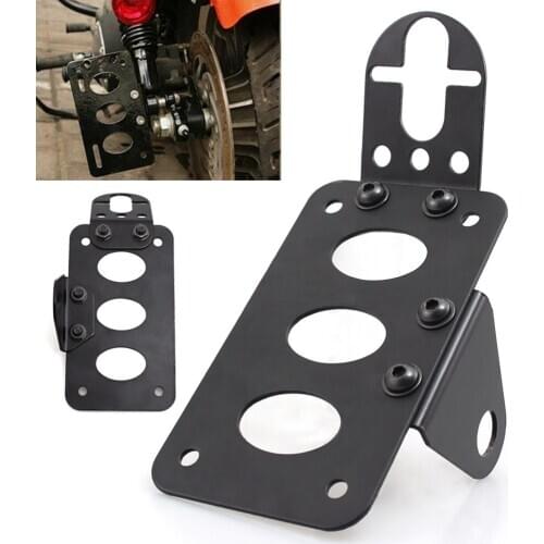 Motorcycle Rear Side Mount License Plate Holder For Harley Yamaha Suzuki Street Bike Cruiser Chopper Dirt Bike
