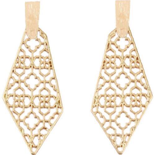 ZWPON 2019 Famous Brand Designer Cutouts Petal Statement Earrings for Women Fashion Geometric Gold Arrow Drop Earrings Wholesale