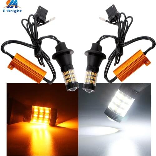 1set Canbus 4014 60SMD White Yellow Led P21W 1156 BA15S BAU15S 3156 7440 Cars Lamp Auto Driving Light Turn Signal Light NO ERROR