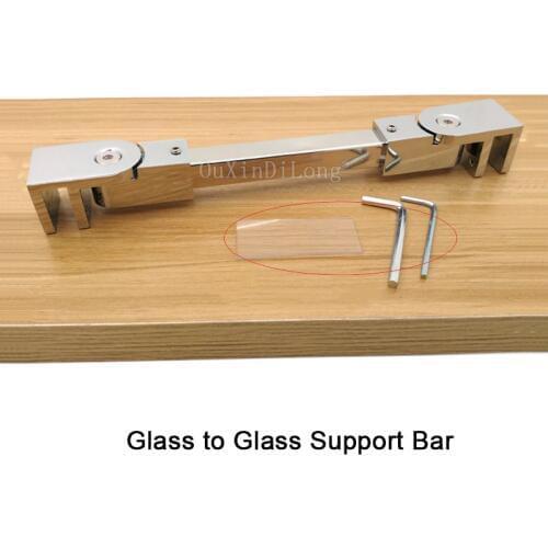 1PCS Stainless Steel Total Length 400-800mm Glass to Glass Bathroom Shower Room Glass Fixed Support Bar JF1814