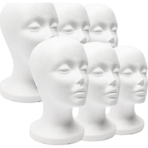 1 PC Female Styrofoam Foam Mannequin Manikin Head Model Hat Glasses Display Foam Mannequin Head Model Hat Wig Display Stand Rack