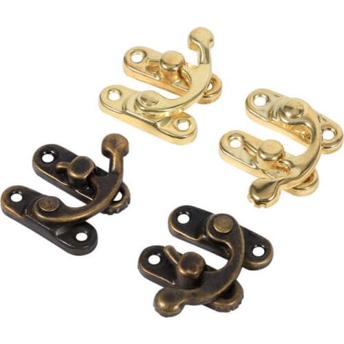 12pcs Antique Bronze Hasp Latch Jewelry Wooden Box Lock Mini Cabinet Buckle Case Locks Decorative Handle