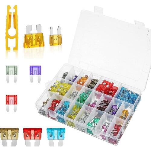 300pcs boxed car fuse blade fuse fuse small and medium Zinc fuse set fuse 100 3a fuse 12v estandar car fuse 3 amp