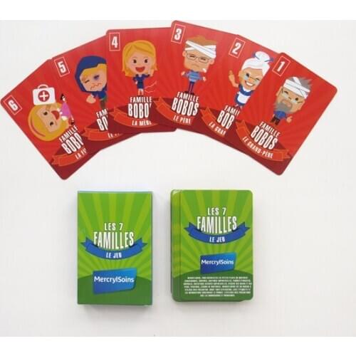 Early Childhood 7 Family Poker Cards Puzzle Game Cards Board Games Chess French 7 Family Board Games