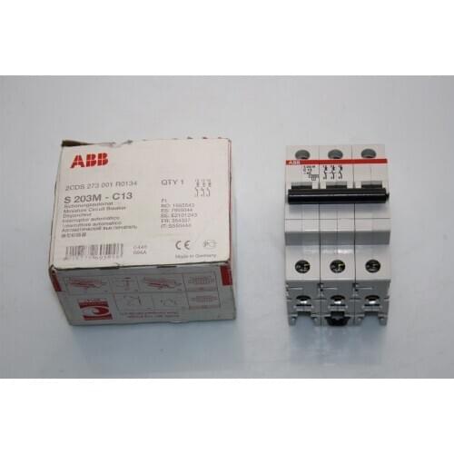 ABB Miniature Circuit Breaker S200-M series C type 3P S203M-C1 S203M-C6 S203M-C10 S203M-C16 S203M-C20 S203M-C32 S203M-C63
