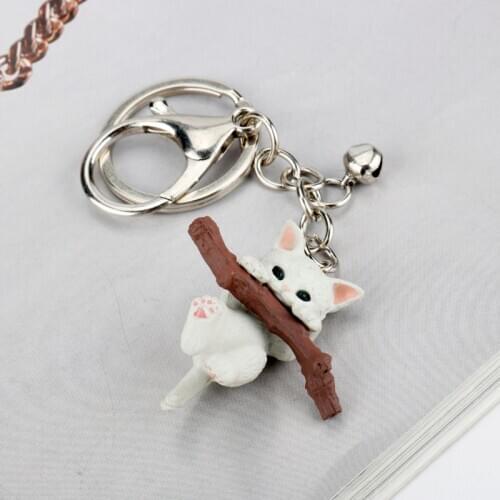 3D cat keychain cute key ring for women kitten lucky cat key chain key holder creative portachiavi chaveiro llaveros bag charm