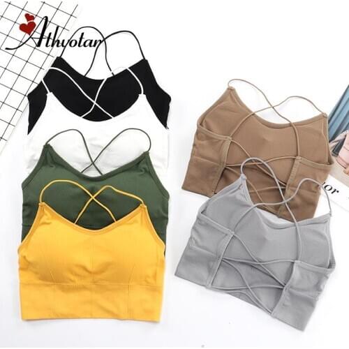 ATHVOTAR Yoga Bra 2020 Women Fitness Top Seamless Yoga Bra Running Yoga Gym Top Women Push Up Sport Breathable Bra