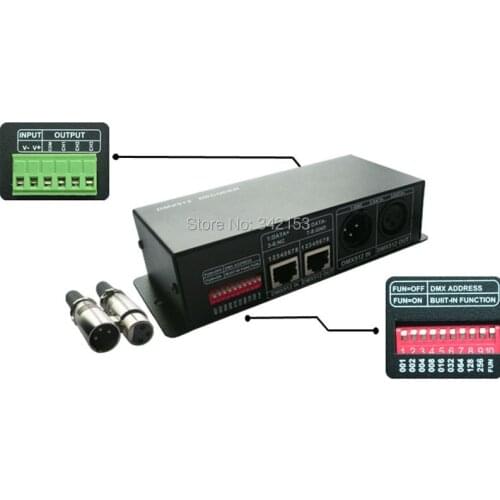 DMX 512 3CH LED Controller 3 Channels DC12V-24V 12A For Dream Color LED Light Strip New Portable Led Lighting Accessories